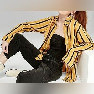 Gold & Black Striped Shirt – Size M